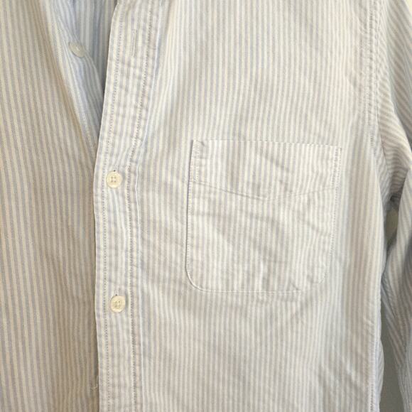 J. Crew Size S Blue and White Stripe Oxford Slim Dress Button Down Shirt Mens - Picture 7 of 7